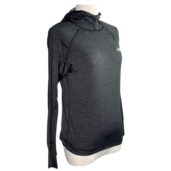The North Face Dark Gray Hooded Athleisure Pullover Women’s Top Size Medium - Picture 7 of 7